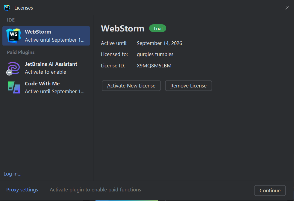 Webstorm 2024.1 激活破解教程