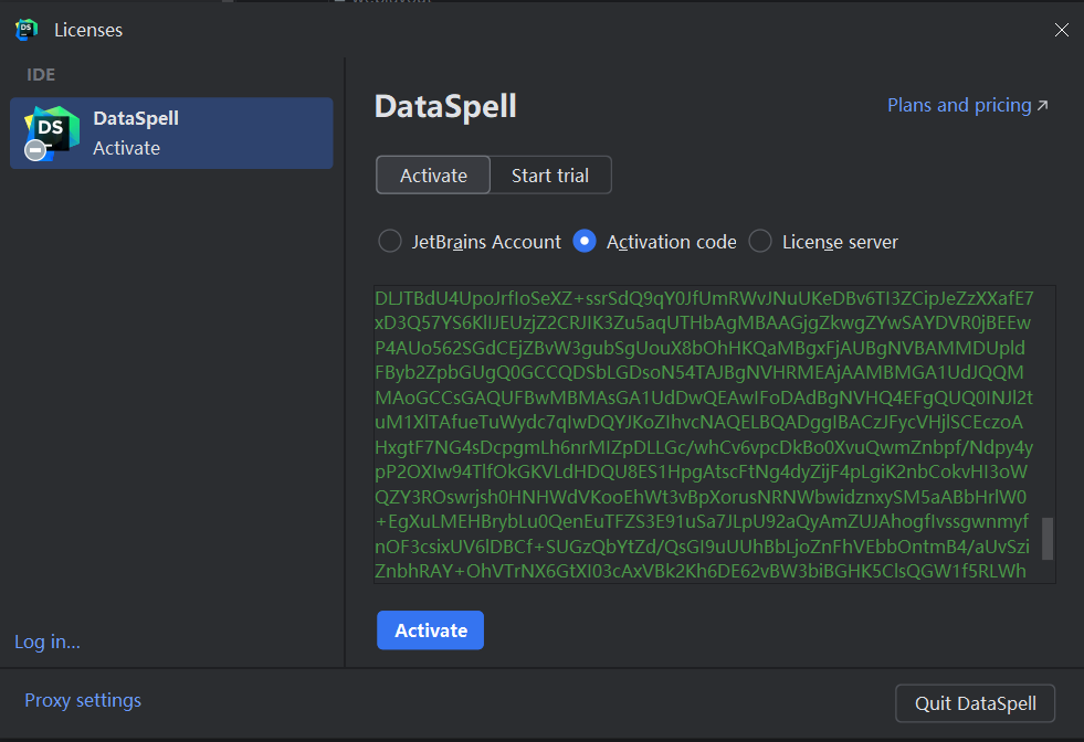 DataSpell 2024.1 激活破解教程