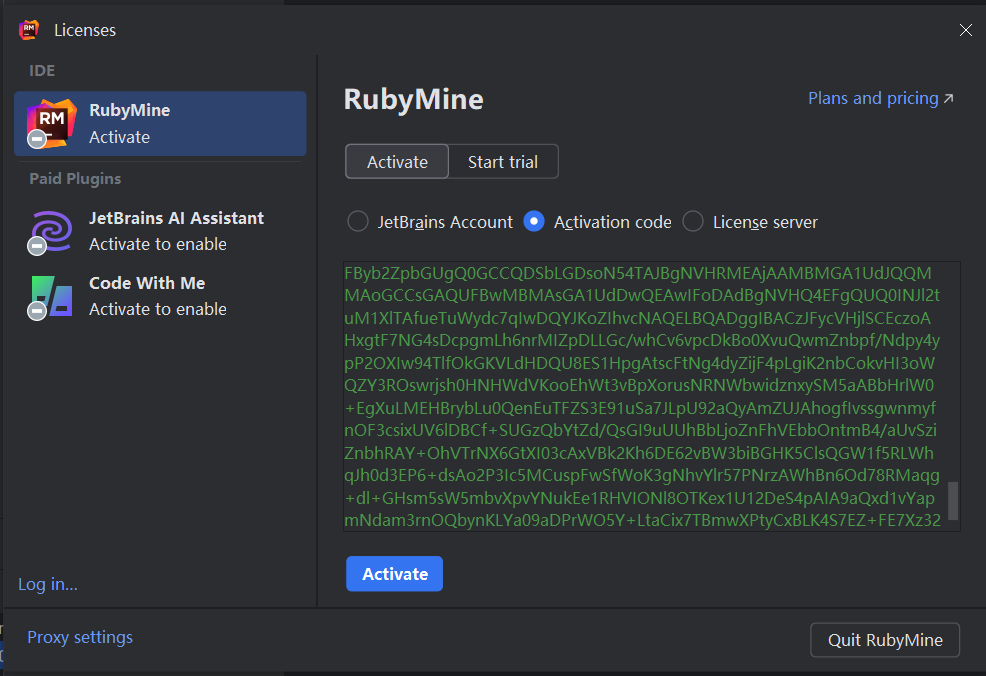 RubyMine 2024.1 激活破解教程